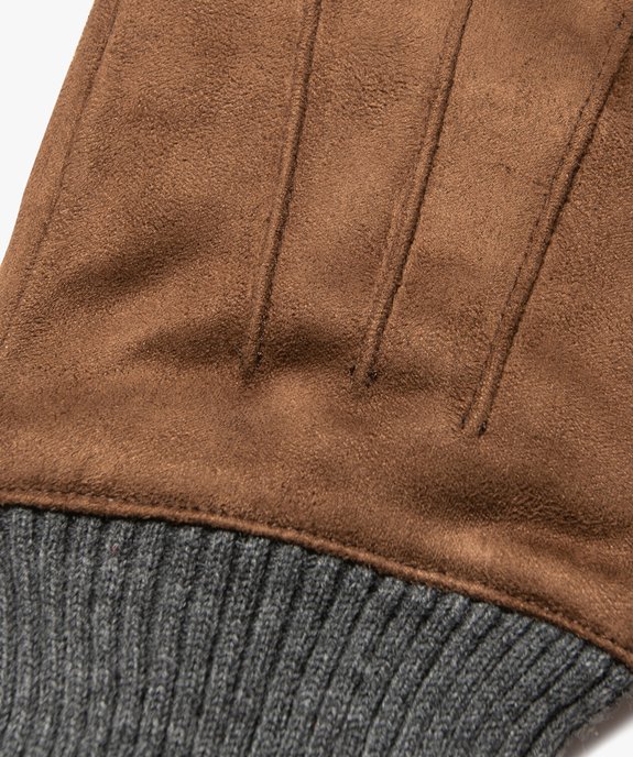 Gants homme en suédine unie vue2 - GEMO (ACCESS) - GEMO