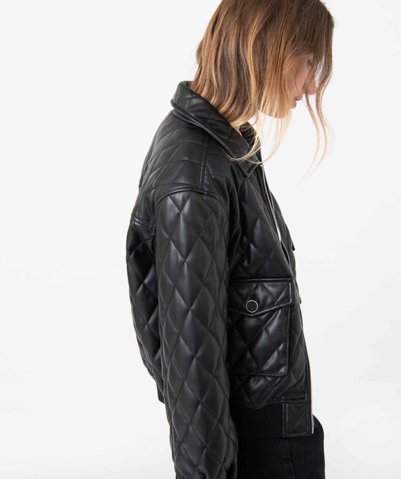 Blouson femme en matière synthétique matelassée vue2 - GEMO(FEMME PAP) - GEMO