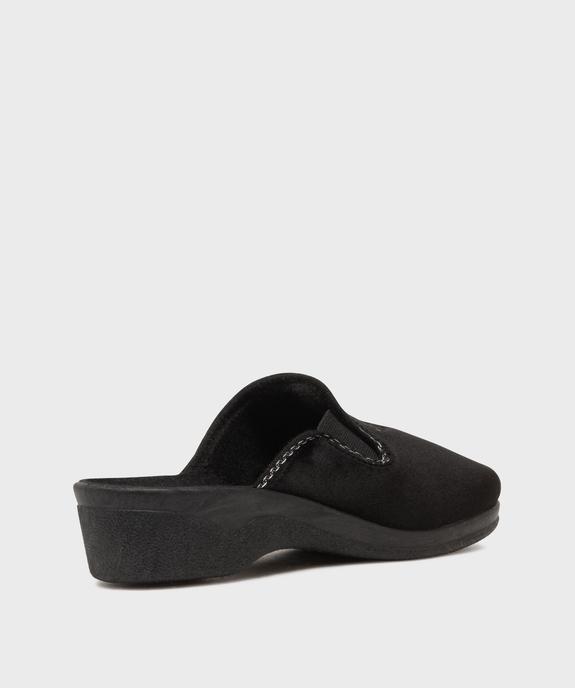 Chaussons mules dessus velours avec talon compensé femme vue4 - G'FLEX - GEMO