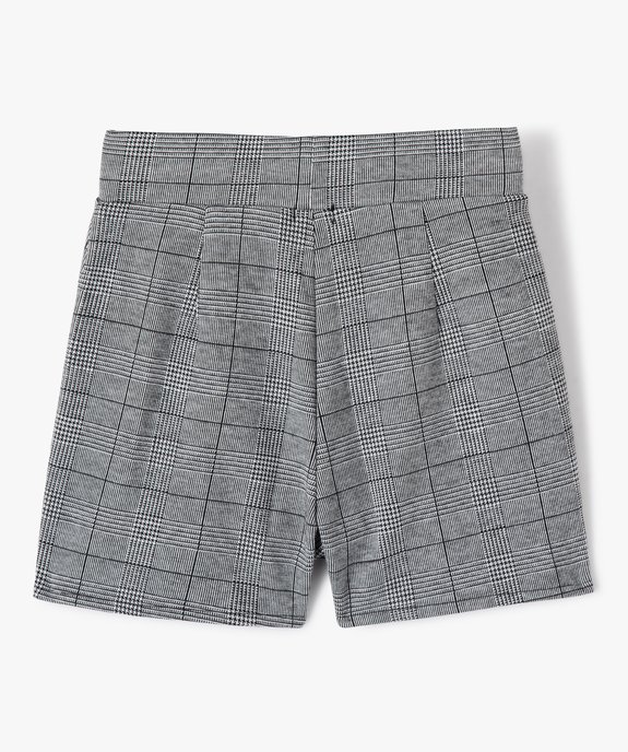 Jupe-short fille courte en maille à carreaux vue3 - GEMO (ENFANT) - GEMO