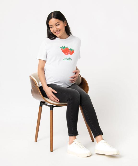Tee-shirt de grossesse compatible allaitement avec motif  vue1 - GEMO 4G MATERN - GEMO