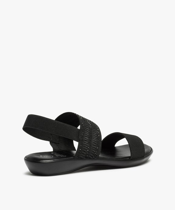 Sandales femme à larges brides élastiques et strass vue4 - GEMO (CASUAL) - GEMO
