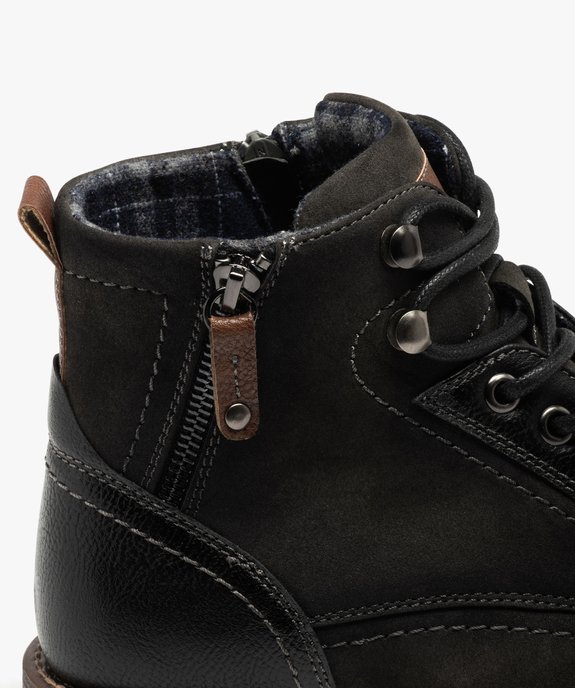Boots bi-matières avec zip fantaisie homme vue6 - GEMO (CASUAL) - GEMO
