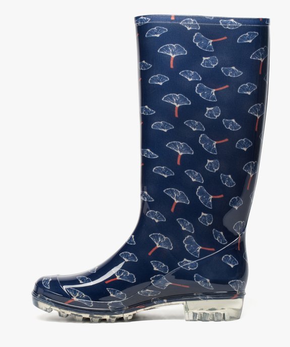 Bottes de pluie femme à motifs fleuris vue3 - GEMO (EQUIPT) - GEMO