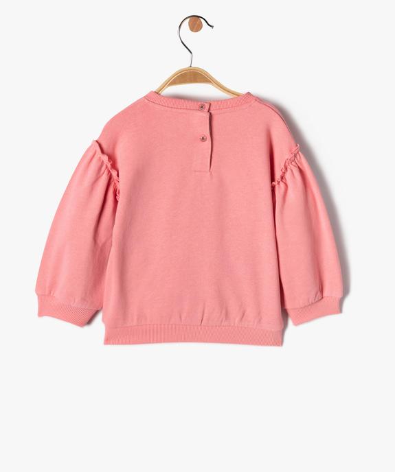 Sweat bébé fille à manches volantées - LuluCastagnette vue3 - LULUCASTAGNETTE - GEMO