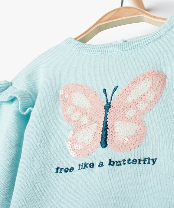 Pull bébé fille avec motif à sequins et volants aux épaules vue2 - GEMO(BEBE DEBT) - GEMO