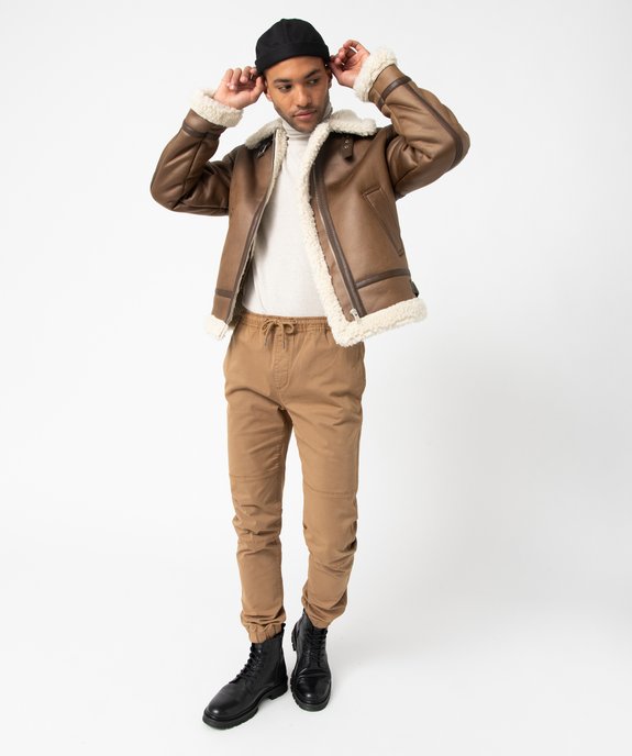 Blouson bombardier homme avec doublure chaude en sherpa vue5 - GEMO (HOMME) - GEMO