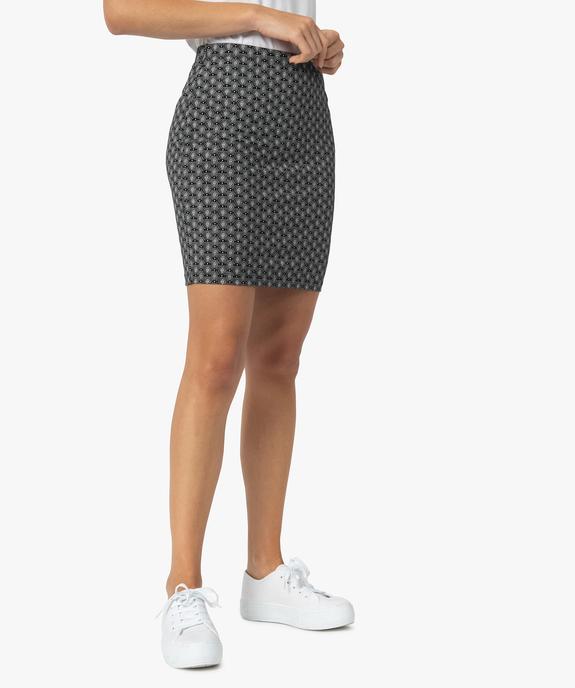 Jupe femme courte en jersey forme tube vue1 - GEMO(FEMME PAP) - GEMO