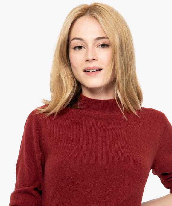 Pull femme col montant coloris uni vue2 - GEMO (MAILLE) - GEMO