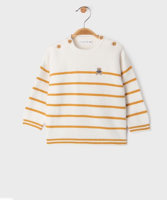 Pull rayé en fine maille bébé garçon - LuluCastagnette vue1 - LULUCASTAGNETTE - GEMO