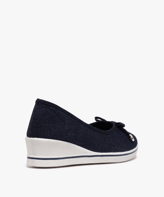 Ballerines femme en toile à talon compensé vue4 - GEMO 4G FEMME - GEMO