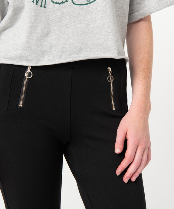 Legging femme avec surpiqûres et zip fantaisie vue2 - GEMO(FEMME PAP) - GEMO