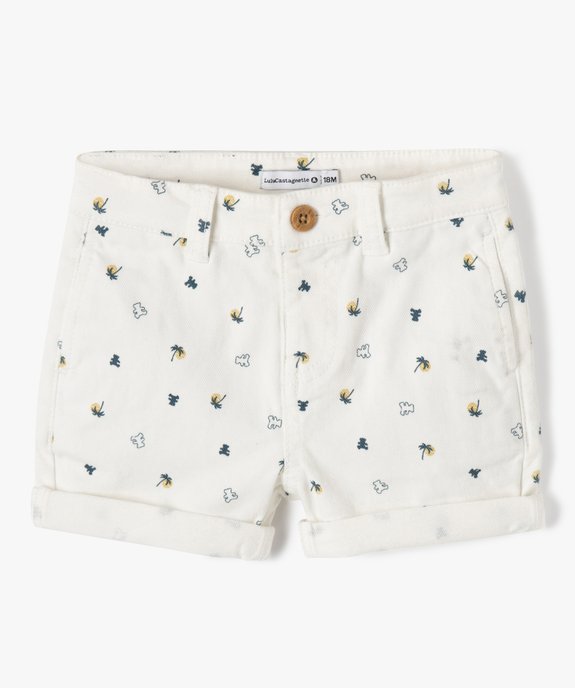 Bermuda bébé garçon en coton stretch imprimé - LuluCastagnette vue1 - LULUCASTAGNETTE - GEMO