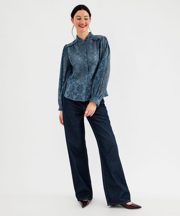 Chemise en maille ajourée et col volanté femme vue4 - GEMO(FEMME PAP) - GEMO