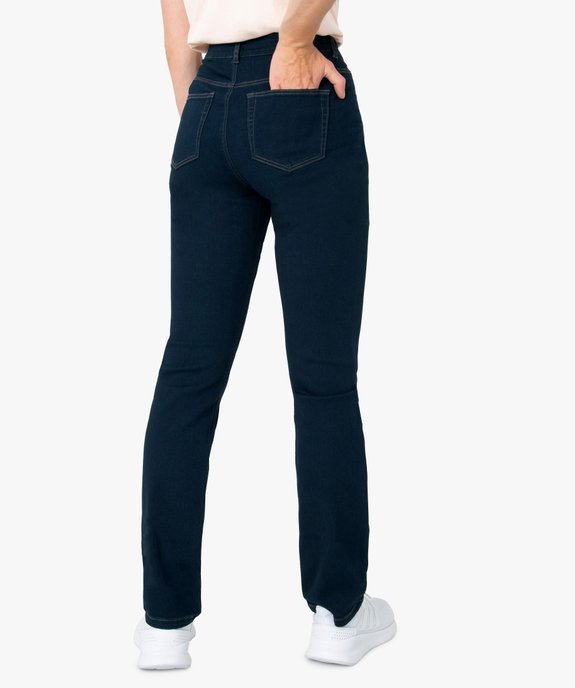 Jean femme regular taille normale et surpiqûres contrastantes vue3 - GEMO (JEAN) - GEMO