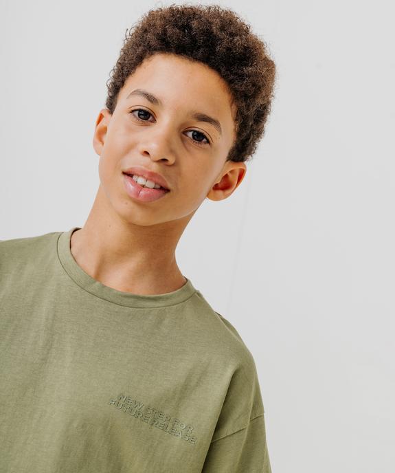 Tee-shirt manches courtes oversize avec inscription poitrine garçon vue1 - GEMO 4G GARCON - GEMO