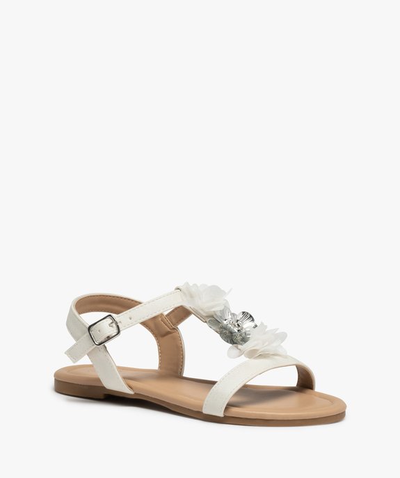 Sandales filles à talon plat et fleurs en tulle vue3 - GEMO (ENFANT) - GEMO