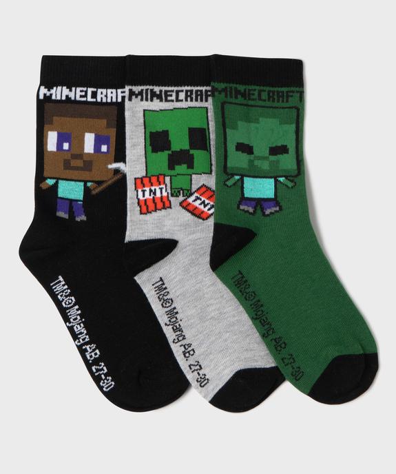 Chaussettes tige haute imprimées garçon - Minecraft (lot de 3) vue1 - MINECRAFT - GEMO