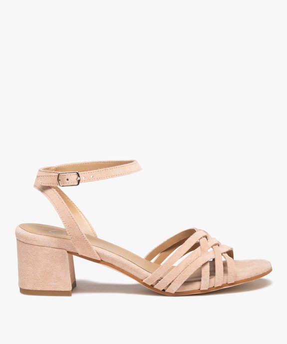 Sandales femme avec brides en croûte de cuir - Tanéo vue1 - TANEO - GEMO