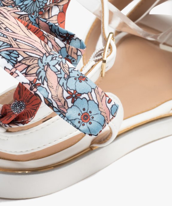 Sandales femme unies à talon plat et bride foulard vue6 - GEMO (CASUAL) - GEMO