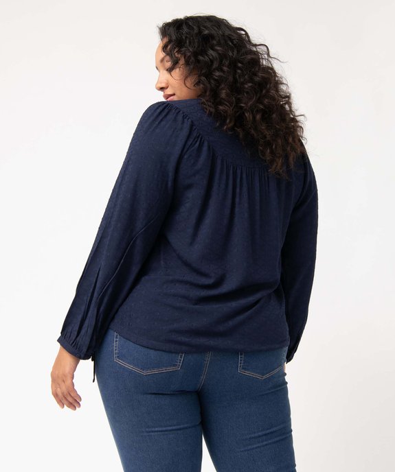 Blouse femme grande taille unie ajustable dans le bas vue3 - GEMO 4G GT - GEMO