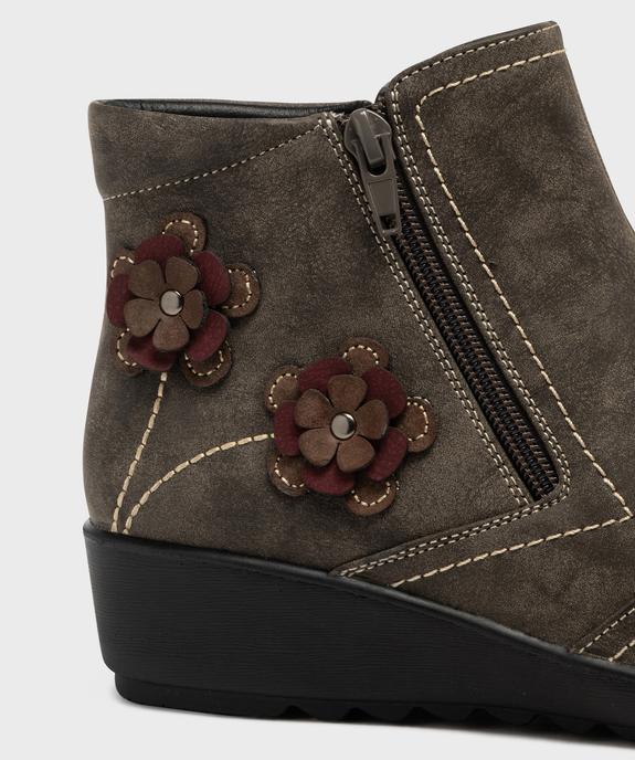 Boots confort à talon compensé avec motifs fleurs femme vue6 - G'FLEX - GEMO