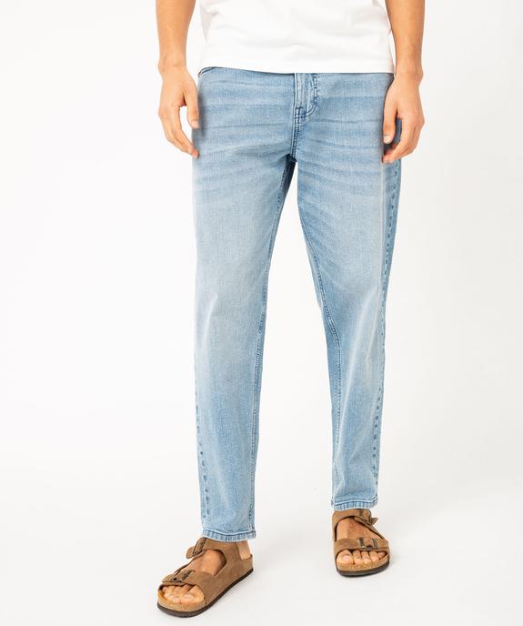 Jean carotte coton stretch délavé homme vue1 - GEMO 4G HOMME - GEMO