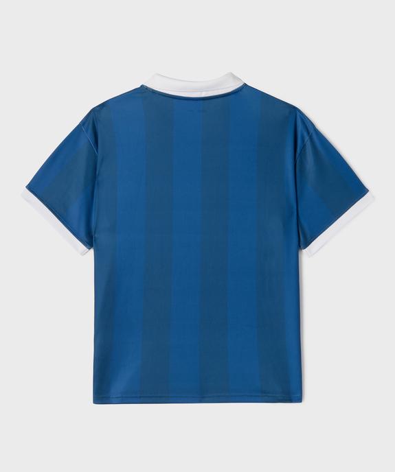Tee-shirt manches courtes en mesh façon maillot de foot à col polo V garçon vue3 - GEMO (JUNIOR) - GEMO