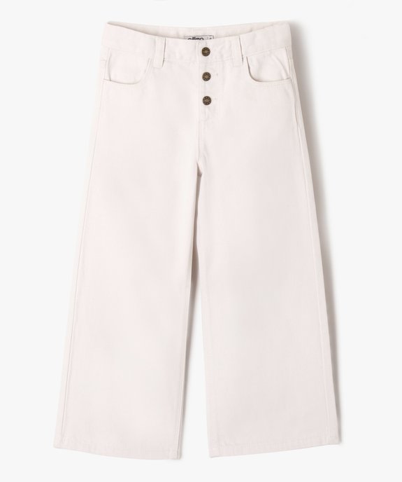 Pantalon large en toile denim colorée fille vue2 - GEMO 4G FILLE - GEMO