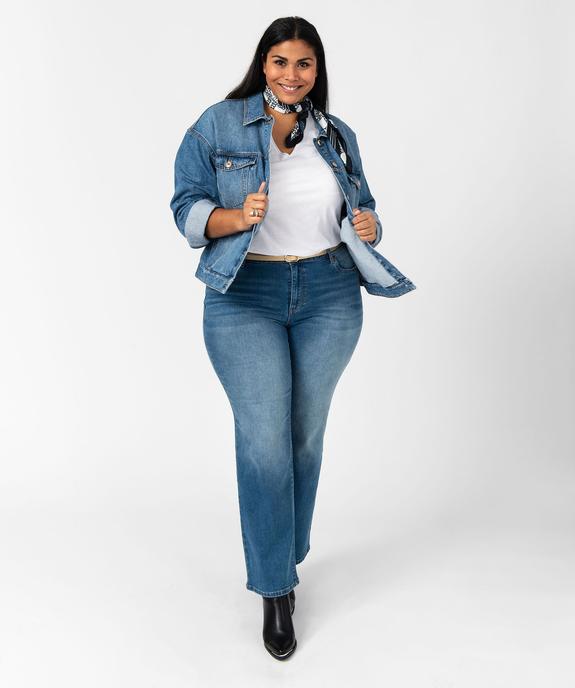Jean bootcut délavé avec ceinture dorée femme grande taille vue5 - GEMO 4G GT - GEMO