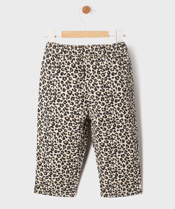 Jean large à motif léopard bébé fille vue3 - GEMO(BEBE DEBT) - GEMO
