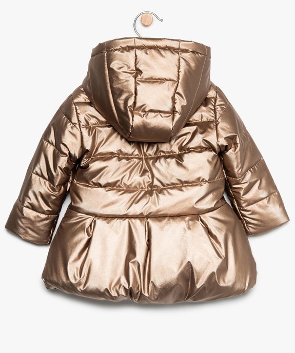 Manteau bébé fille doré effet irisé - Lulu Castagnette vue3 - LULUCASTAGNETTE - GEMO