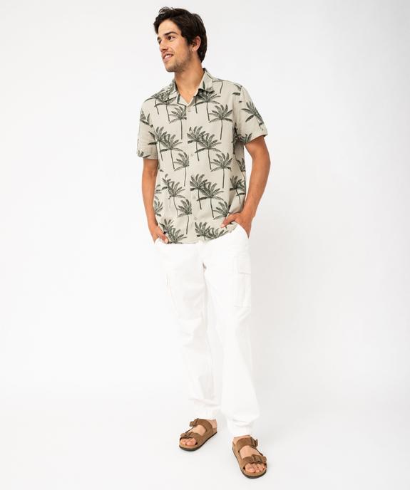 Chemise à manches courtes en coton léger et col cubain homme vue5 - GEMO (HOMME) - GEMO