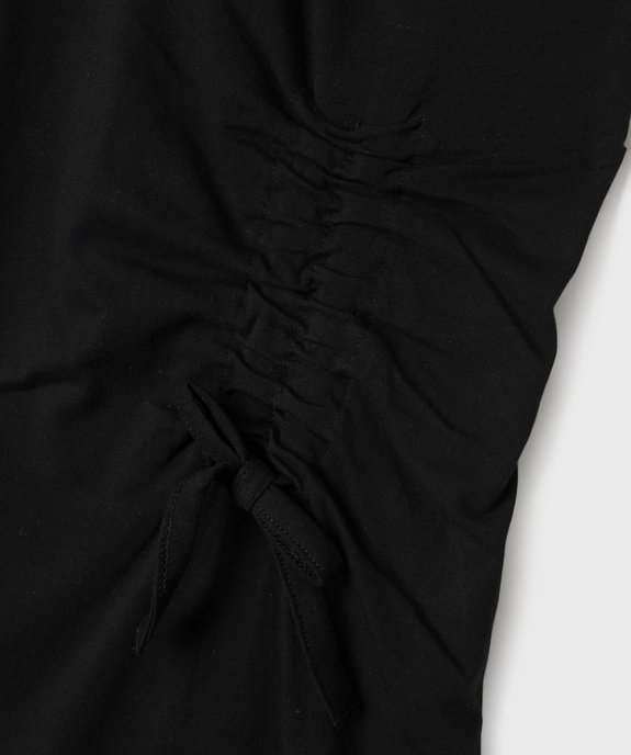 Robe tee-shirt en maille à taille froncée fille vue2 - GEMO 4G FILLE - GEMO