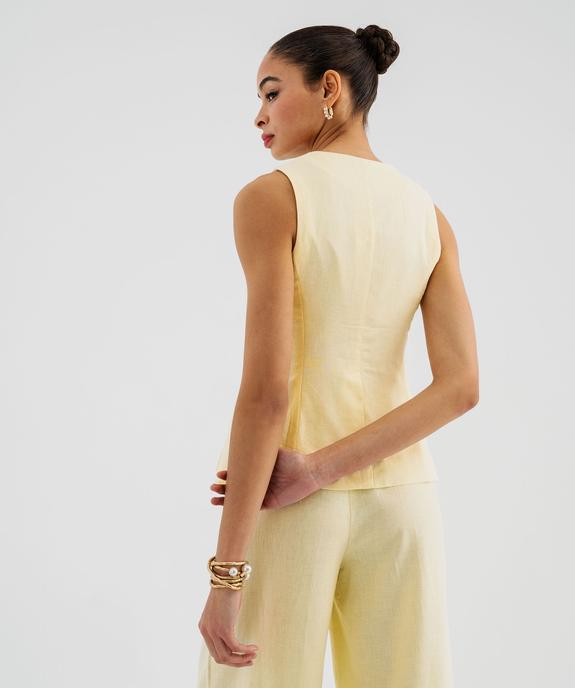 Veste sans manches en lin et viscose femme vue3 - GEMO(FEMME PAP) - GEMO