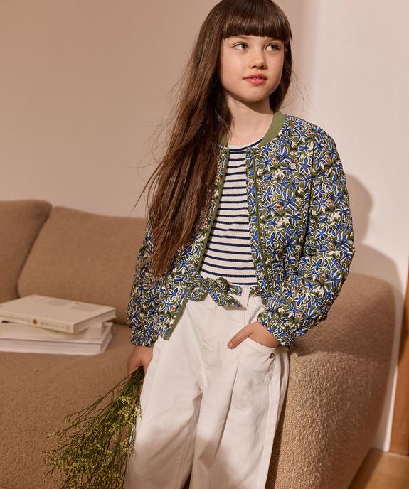 Blouson matelassé à motifs fleuris fille - LuluCastagnette vue1 - LULU CASTAGNETTE GEMO FOR GOOD - GEMO