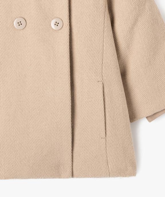 Manteau à capuche avec doublure peluche bébé fille vue3 - GEMO 4G BEBE - GEMO
