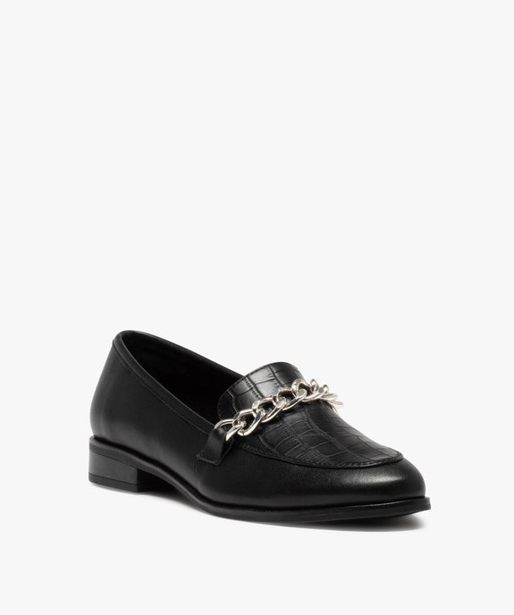 Mocassin femme à bout amande et bride en grosse chaîne vue2 - GEMO (CASUAL) - GEMO