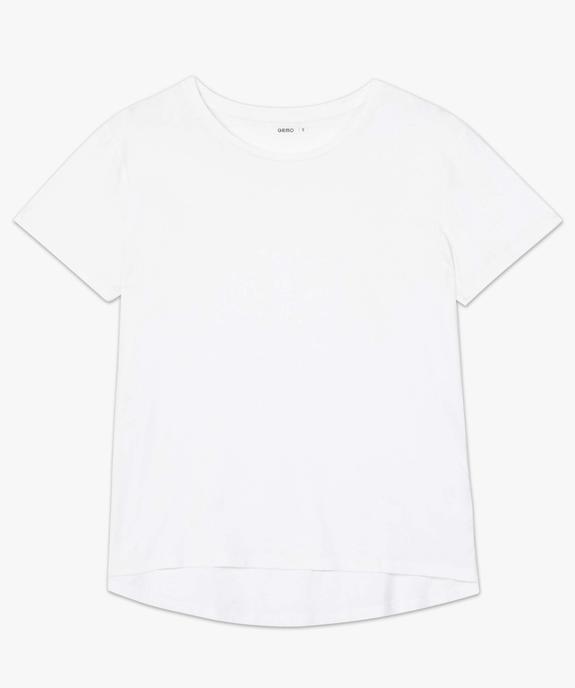 Tee-shirt femme à manches courtes avec dos plus long vue4 - GEMO(FEMME PAP) - GEMO