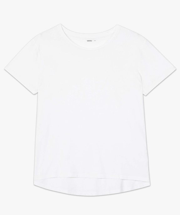 Tee-shirt femme à manches courtes avec dos plus long vue4 - GEMO(FEMME PAP) - GEMO