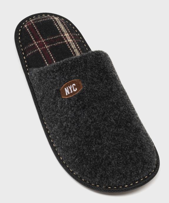 Chaussons mules en velours à doublure textile homme vue5 - GEMO(HOMWR HOM) - GEMO