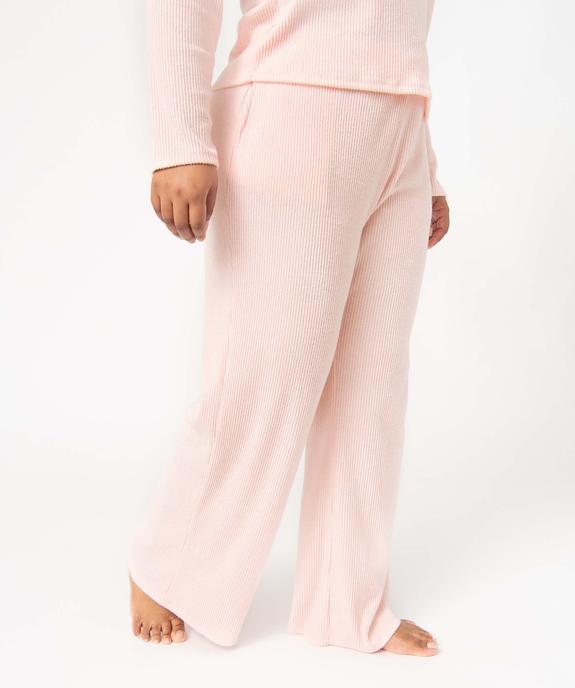 Pantalon d’intérieur femme grande taille en maille côtelée vue1 - GEMO(HOMWR FEM) - GEMO