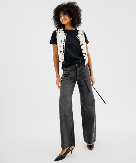 Veste sans manches en gaze de coton brodée femme vue4 - GEMO(FEMME PAP) - GEMO