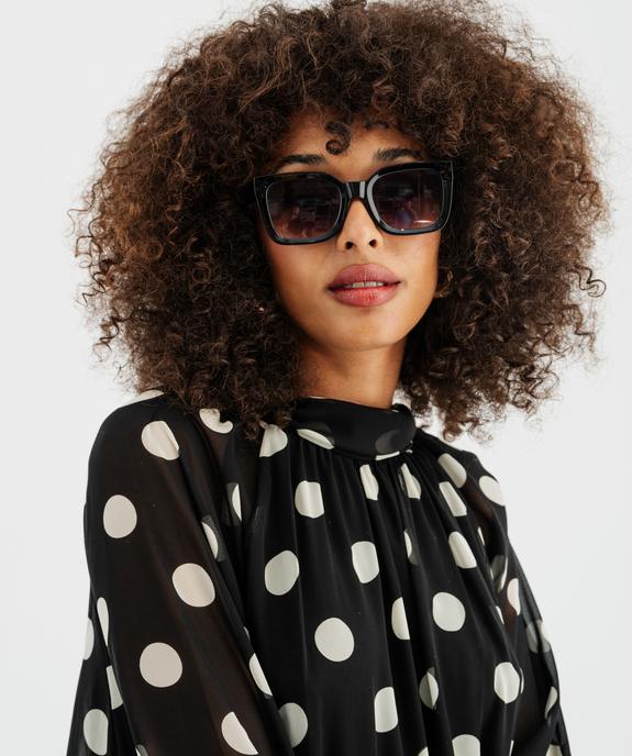 Blouse à pois en voile avec lien dans le dos femme vue2 - GEMO(FEMME PAP) - GEMO