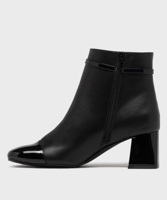 Boots zippées à bout carré et talon trapèze femme vue3 - FOLLOW ME G4G - GEMO