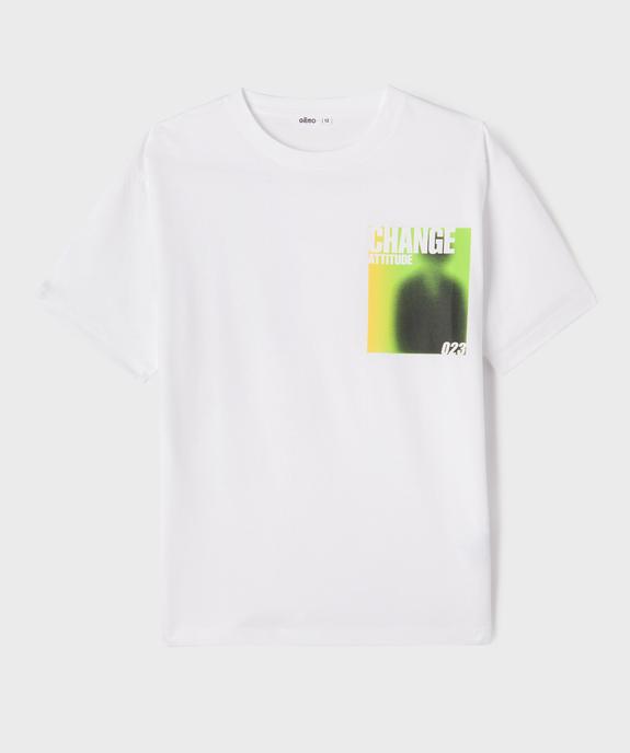 Tee-shirt manches courtes avec motif poitrine garçon vue1 - GEMO (JUNIOR) - GEMO