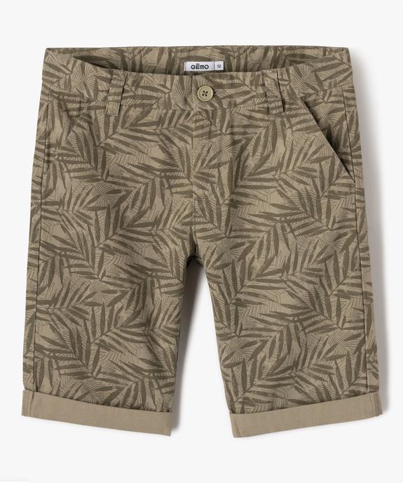 Bermuda coupe chino regular en coton imprimé garçon vue1 - GEMO (JUNIOR) - GEMO