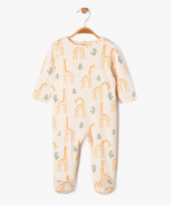 Pyjama bébé avec motifs girafes et touches pailletées vue1 - GEMO 4G BEBE - GEMO
