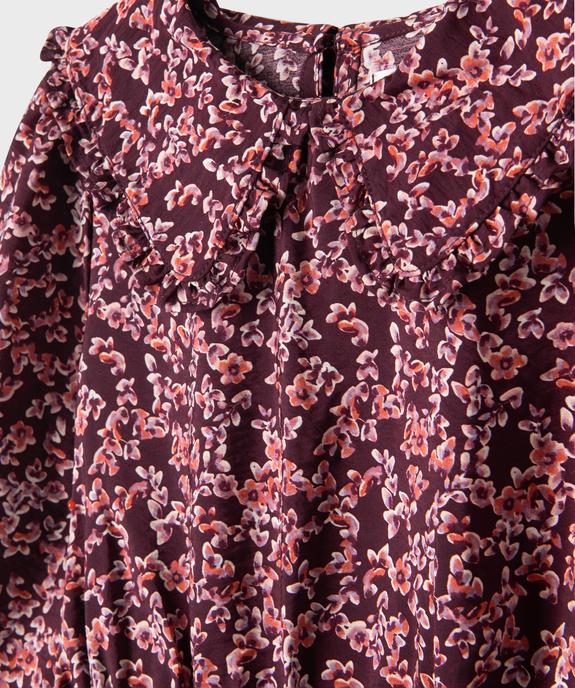 Robe à manches longues à motifs fleuris fille vue2 - GEMO 4G FILLE - GEMO