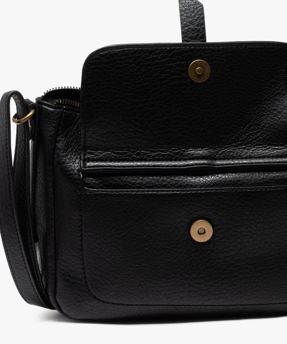 Sac besace zippé en matière grainée femme vue4 - GEMO (ACCESS) - GEMO